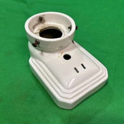 Arandela de parede Art Deco porcelana branca banheiro cozinha - Imagem 1 de 4