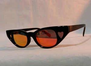 POP S390 Sunglasses Black Red Mirrored Blue Lenses 41□15-130 - Picture 1 of 4