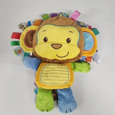 Taggies 多色柔软软呢毛绒猴子玩具标签丝带感觉 — 第 1/3 张图片