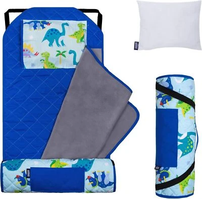 Wildkin 现代小睡垫带可重复使用枕头男孩和女孩恐龙土地  — 第 1/4 张图片