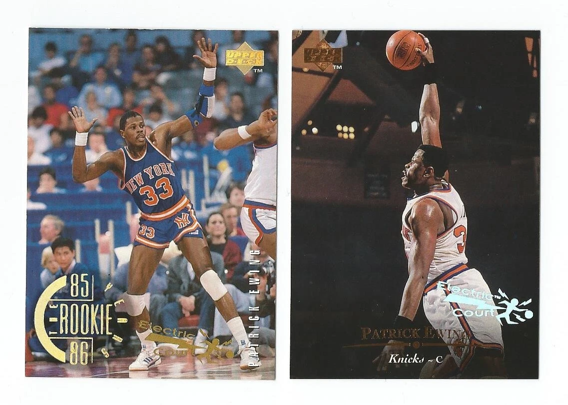 Patrick Ewing 1995 Upper Deck 2 Card Lot Gold and Silver Electric Court