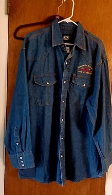 Western Aviator Pilot's Airplane Hombre Denim Camisa a Presión XL Nueva LLAVE Est 1908 Foto 1 de 4