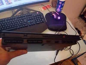 Console PS2 Playstation 2 Slim Sony Noir Avec Câbles Péritel, Alimentation manet - Photo 1/7