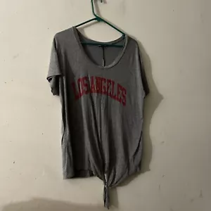Los Ángeles, 1X, camiseta, corbata delantera, gris - Imagen 1 de 1