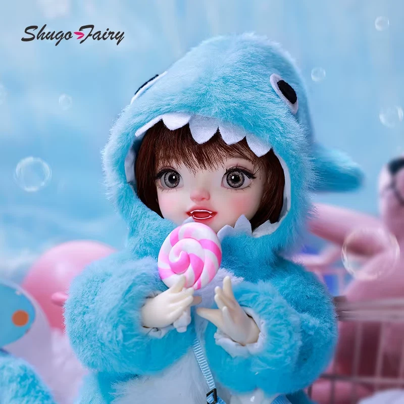 Shugafairy Naomi BJD Doll 1/6 24.6Cm Blue Healing Style Cute Big Eyes Baby Shark — 第 1/4 张图片