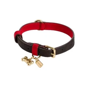 Coach Dog Pet Boxed Small Collar Signature Canvas Walnut/Red - Imagen 1 de 2