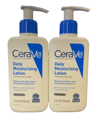 Lot of 2 CeraVe Daily Moisturizing Lotion Normal/Dry Skin Lightweight 5 oz - NEW - Image 1 of 2