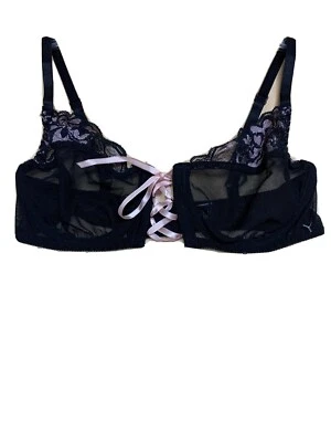 Sujetador Frederick's of Hollywood negro rosa encaje talla M Foto 1 de 4