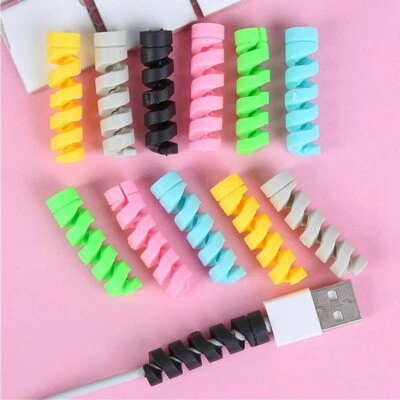 4x Earphone Cable Data Cord Protector Case Cable Sleeve Cover iPhone USB Charger - image 1 of 4