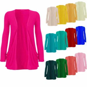 Womens Boyfriend Cardigan Ladies Long Sleeve Boyfriend Cardigan Top Jacket 8-26 - Picture 1 of 28