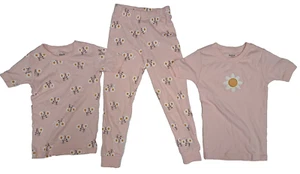 Pekkle Girls Flower Floral Bicycle 3-Piece Pink Set Shirt Pants Size 5 - Picture 1 of 4