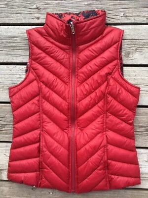Chaleco acolchado reversible rojo y floral Inc International Concepts talla S para mujer’s Foto 1 de 4