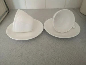 2 x Villeroy and Boch ALLEGRETTO cups and saucers, White - Picture 1 of 5