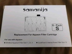 Samanija 6 Pack S  Filter Cartridges for Aqueon Mini Bow Aquarium, Quiet Flow E - Picture 1 of 2