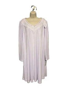 MISS ELAINE Cuddleknit Long Sleeve Nightgown Purple NWT SZ 2X - Picture 1 of 5