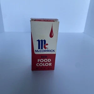 Vintage McCormick Red Food Coloring w/Box Opened Product Inside Farmhouse NOS - Picture 1 of 7