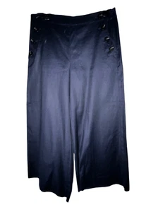 Ann Taylor linen navy sailor pants 8 - Picture 1 of 7