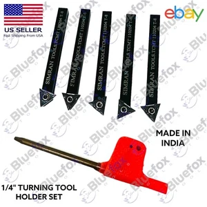 Inserto de carburo indexable de torno de 1/4" de 5 piezas + soporte de broca de herramientas de giro TCMT160308 - Imagen 1 de 2