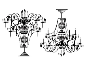 Chandelier 2 pcs 3 Inch Black Fused Glass Decals - Picture 1 of 1