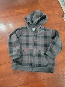 Jungen 4t Circo grau karierter Hoodie mit Reißverschluss und Taschen - Bild 1 von 3