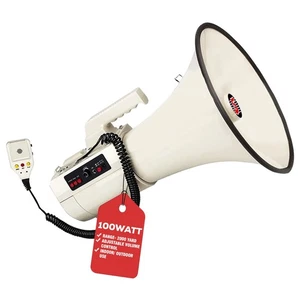5 Core Megaphone 100W Bull Horn Professional Loud PA Speaker w 2000 Yards Range - Picture 1 of 10
