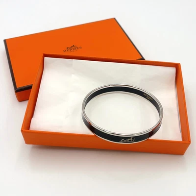 Autêntica pulseira Hermes Caleche SV preta com caixa BA110486 - Imagem 1 de 4