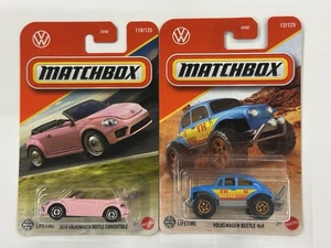 2025 Matchbox ~ Volkswagen Beetle 4X4 & Beetle Convertible ~ Lot Of 2 ~ Shipped - Picture 1 of 5
