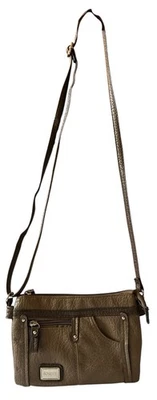 Bolso Bandolera Rosetti Marrón Imitación Cuero Pequeño Cartera de Hombro Bolsillos Frontales Foto 1 de 4