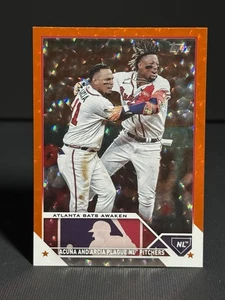 2023 Topps Update #US143 Atlanta Bats (Arcia / Ronald Acuna) Orange Foil /299 - Picture 1 of 2