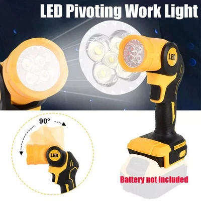 Cordless LED Flashlight Work Light Tool Powered for DeWalt 20V MAX Battery - Image 1 of 4
