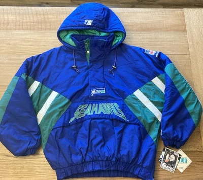 Chaqueta De Colección Seattle Seahawks Para Hombres XL Starter Pro Line Canguro Bolsillo Con Capucha NFL  Foto 1 de 4