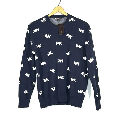 Suéter de cuello redondo con logotipo MK estampado integral de Michael Kors para hombre talla L - Nuevo con etiquetas Foto 1 de 4
