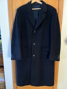 Abrigo Hammersley Lana Cachemira 42L Negro Forrado a Medida Top Abrigo Inglaterra - Imagen 1 de 10