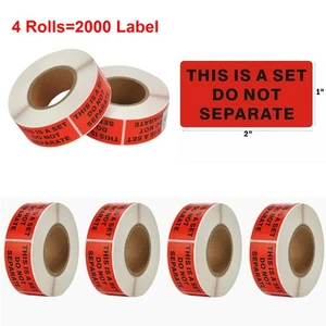 4 Rolls 2000 Label 1"X2" This Is a Set Do Not Separate FBA Ship Warning Stickers - Picture 1 of 6