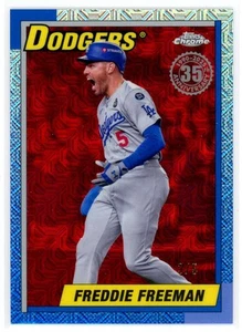 Paquete de plata 2025 Topps 1990 refractor rojo Freddie Freeman 3/5 Dodgers #123 - Imagen 1 de 2