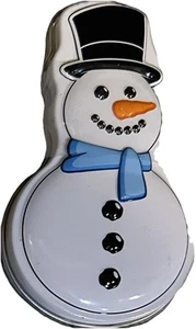 CACA DE MUÑECO DE NIEVE 3,5” PEQUEÑA MINI MORDAZA DE HOJALATA REGALO MEDIAS RELLENO GOMINOLAS DE CEREZA - Imagen 1 de 9
