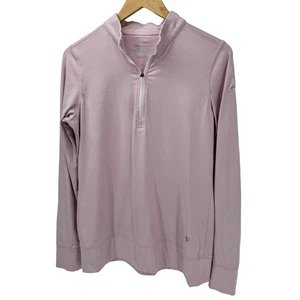 Straight Down 1/4 Zip Damen Large Rosa Pullover Langarm Logostickerei - Bild 1 von 10