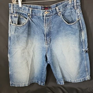 Phat Farm Jean Shorts Men’s Size 38 Carpenter Denim Y2K Baggy Hip Hop Skater - Picture 1 of 7