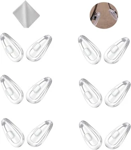 Push-in Eyeglasses Glasses Nose Pads, 6 Pairs 15mm Soft Silicone Air Cushion...  - Picture 1 of 7
