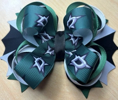 Dallas Stars Hockey Inspired Hair Bow - Image 1 of 3