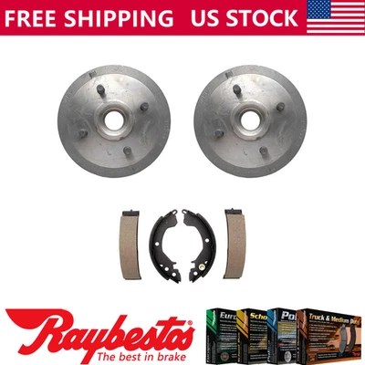 Rear Kit Brake Drums & Brake Shoes For 1979-1982 Plymouth Champ - Raybestos - Image 1 of 4
