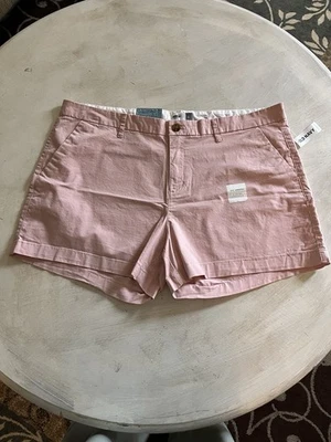 Nuevo con etiquetas Antiguo Azul Marino Everday tiro medio 4 bolsillos chinos rosas algodón 3,5 entrepierna corta talla 16 Foto 1 de 4