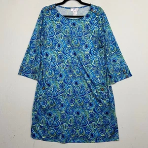 Stella Parker Damen Blau Paisley Langarm UPF 50 Kleid Größe Extra Large - Bild 1 von 11