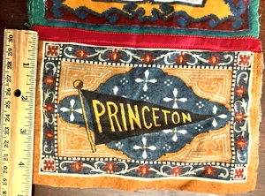 Rare 1910s Tobacco Felt Quilt Strip - Princeton Yale - Murad Rug Style Felts Lot - Bild 1 von 5