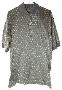 Vintage Bobby Jones Poloshirt Herren Large Mehrfarbig Grün Geometrisch Italien Golf - Bild 1 von 5