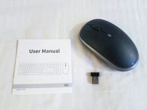 Silent Wireless Optical Mouse with USB Receiver USB Mac/PC G3180E Black/Gunmetal - Picture 1 of 5