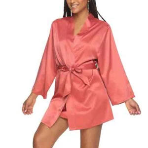 NWT Felina Women's 2 Piece Chemise And Robe Set Mineral Red Size M $75 YY006 - Picture 1 of 3