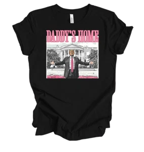 Trenz Shirt Company Womens Funny Pink Trump Daddy's Home! Short Sleeve T-Shirt - Picture 1 of 5