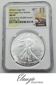 2025(P) American Silver Eagle, Eagle Privy, Nice Gang, 8 Era, NGC MS69 First 50k - Picture 1 of 5