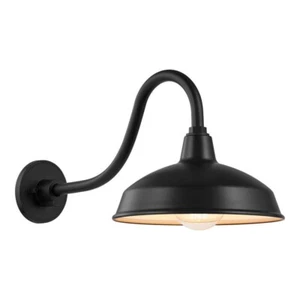 Home Decorators Easton 1-Light Black Outdoor Wall Mount Barn Lantern 1007316178 - Picture 1 of 1